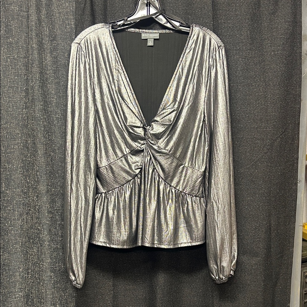 Edgy Silver Women's Top